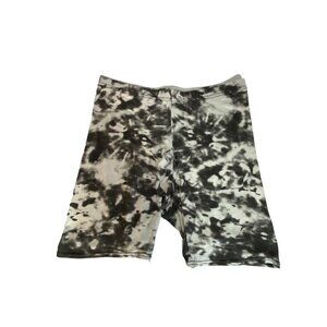 Nasty Gal Black and White Tie Dye Bike Shorts Size 6 NWOT